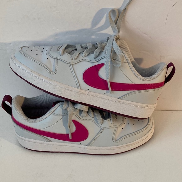 Nike Court Boroughs low 2 Platinum and Pink Athletic Size 5Y Sneakers - Picture 4 of 8